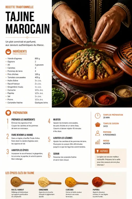 Préparation d'un tajine traditionnel durant un cours de cuisine à Essaouira