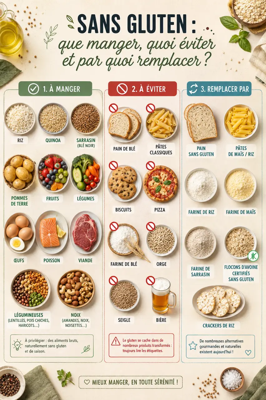 Sans gluten : que manger, quoi éviter et par quoi remplacer ?