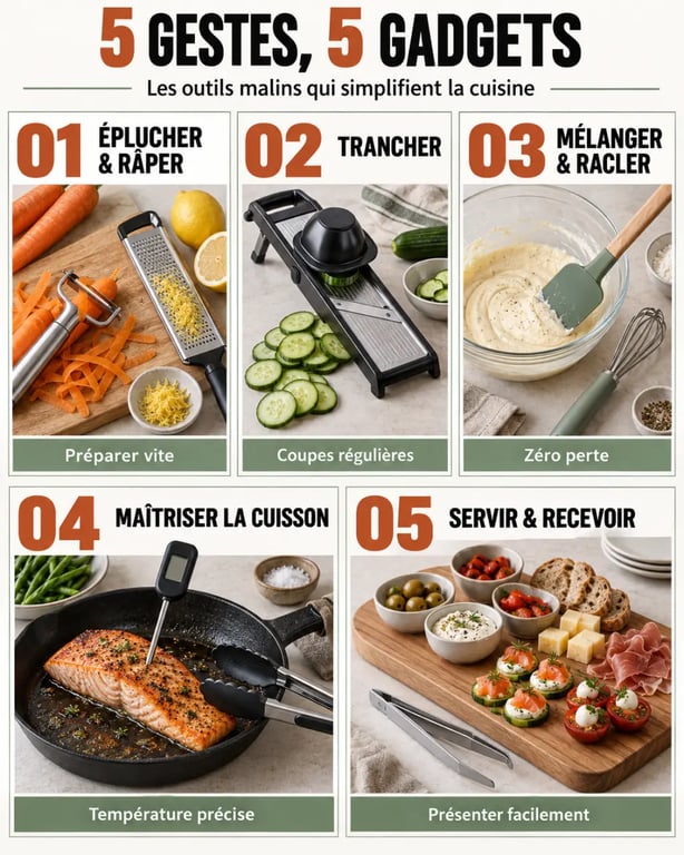 Infographie des usages des gadgets de cuisine originaux