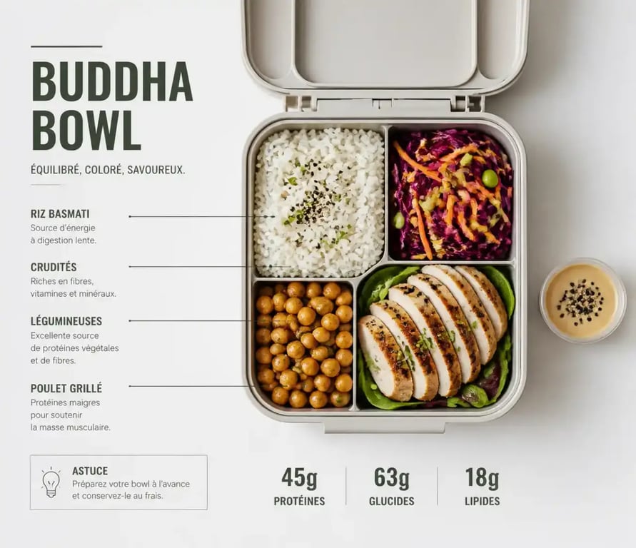Idées repas froids à emporter dans une lunch box compartimentée avec sauce à part