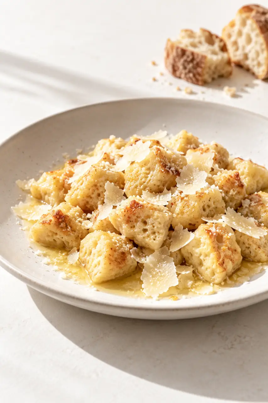 Recettes avec pain rassis : gnocchi de pain au parmesan