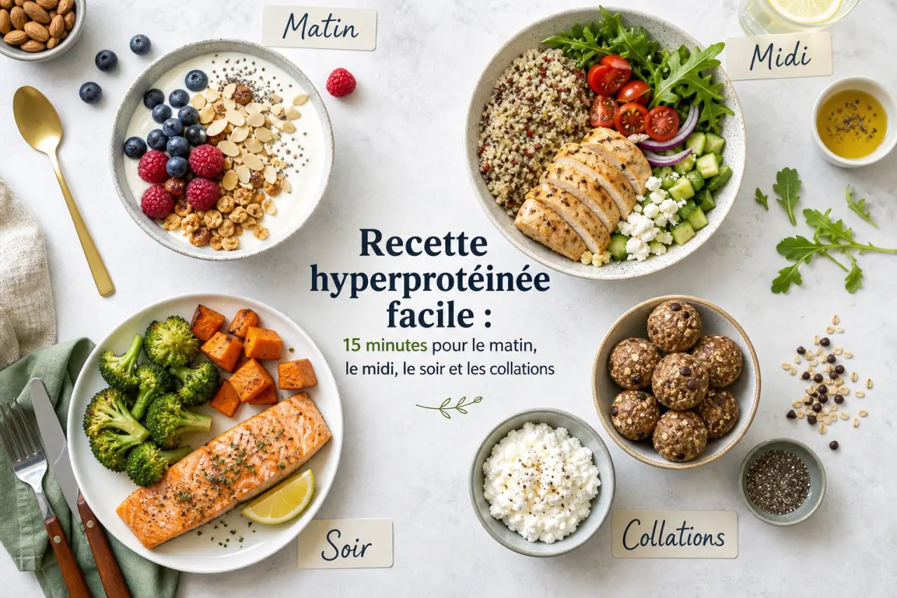 Recette hyperprotéinée facile : 15 minutes pour le matin, le midi, le soir et les collations