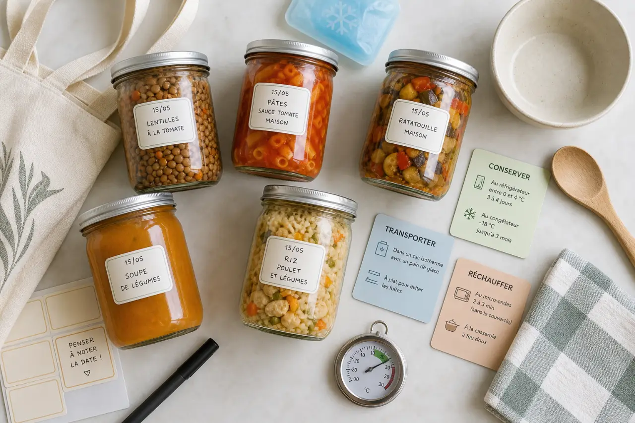 Bocaux plats cuisinés maison : conserver, transporter et réchauffer sans se tromper