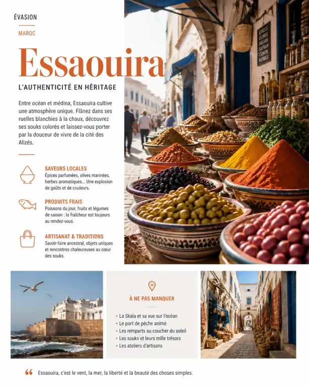 Visite du marché local lors d'un cours de cuisine à Essaouira