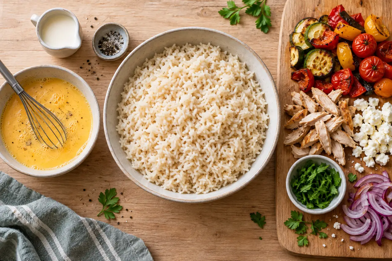 Une recette avec le reste du frigo se construit avec une base, un liant et quelques restes