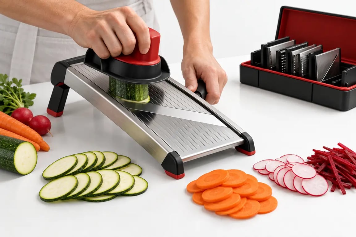 Utilisation sécurisée d’un gadget de cuisine original avec protège-main