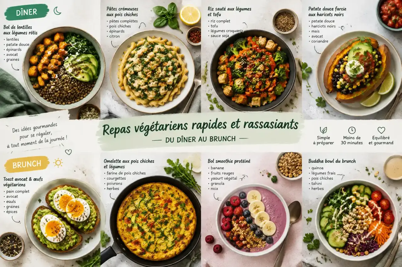 Des idées de repas végétariens rapides et rassasiants, du dîner au brunch