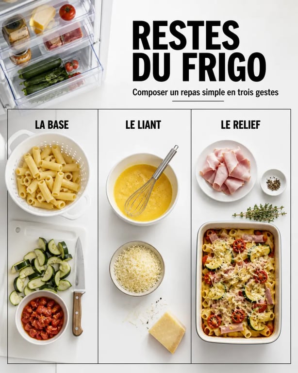 Reste dans le frigo recette anti-gaspi : œufs, légumes fatigués et fromage transformés en repas simple