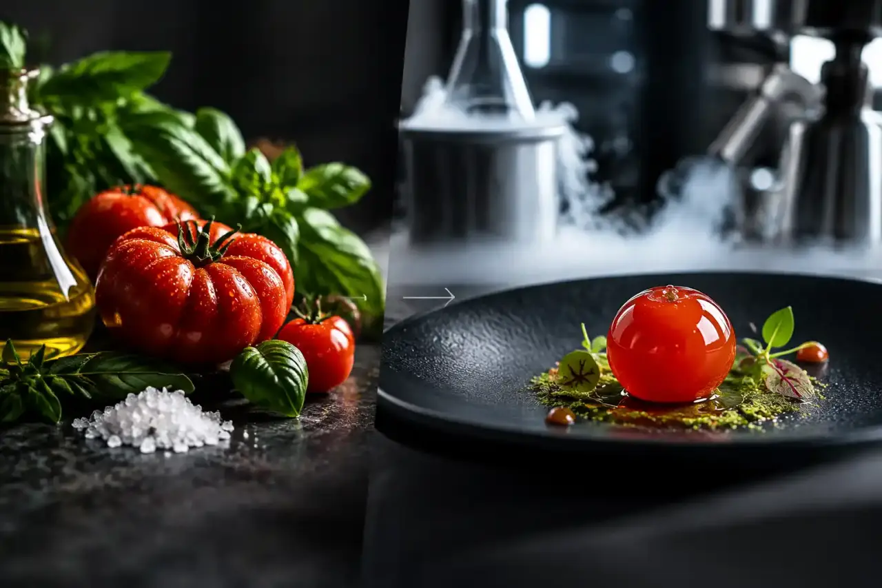 Transformation d'un produit brut en sphère dans la cuisine expérimentale du Gastro Lab